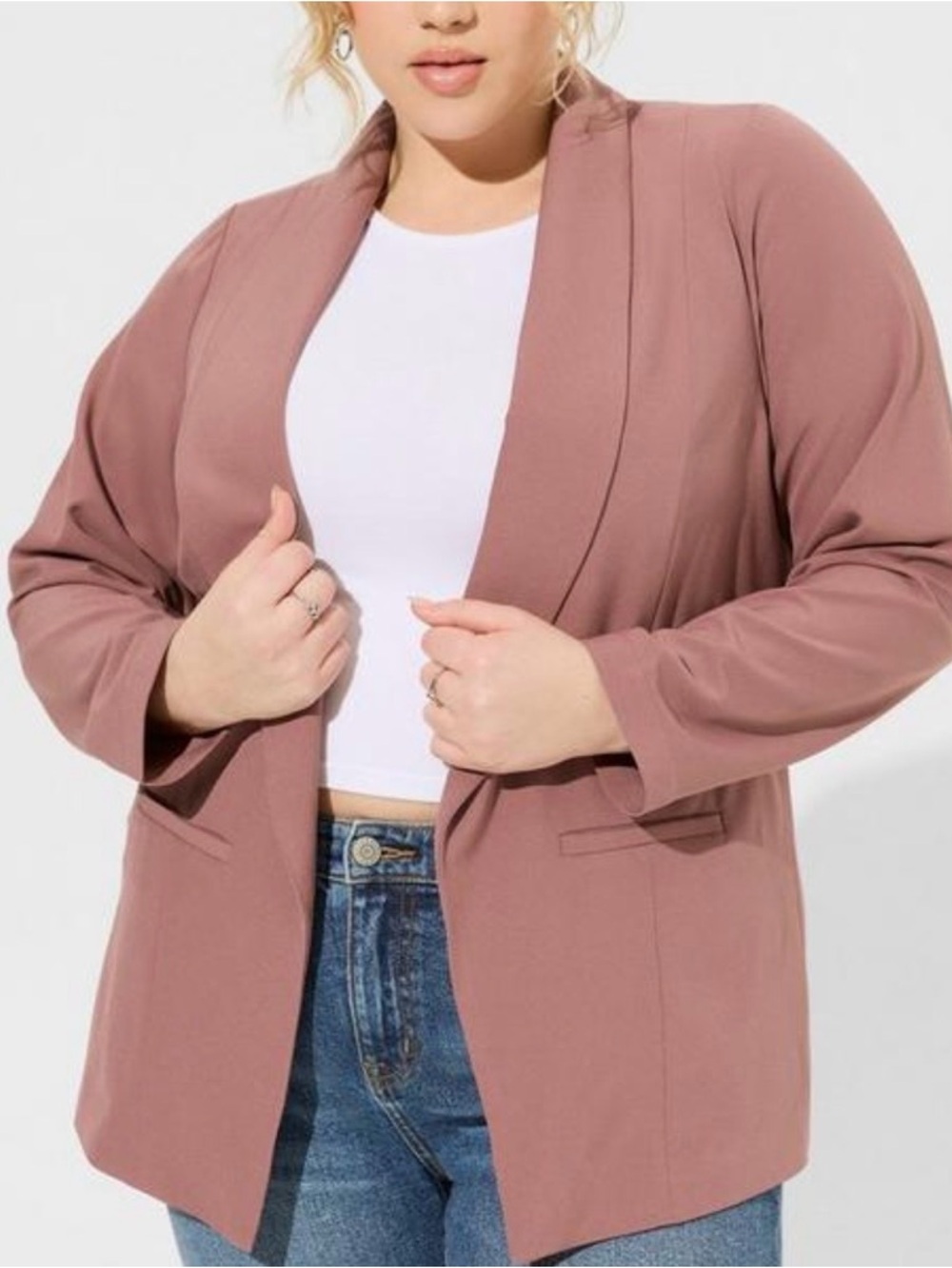 MAKE AN OFFER - TORRID Open-Front Studio Crepe Blazer